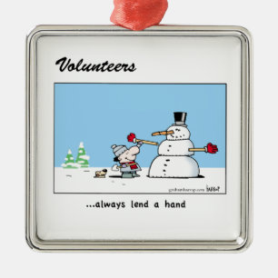 Volunteers always lend a hand! metal tree decoration