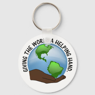 Volunteers are the world's helping hands key ring