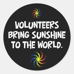 Volunteers bring sunshine to the world classic round sticker