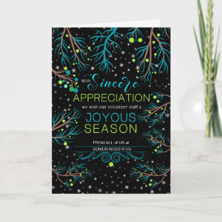 Volunteers Business Modern Blue and Green Custom Holiday Card