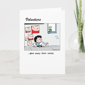 Volunteers give away their smiles - thank you card