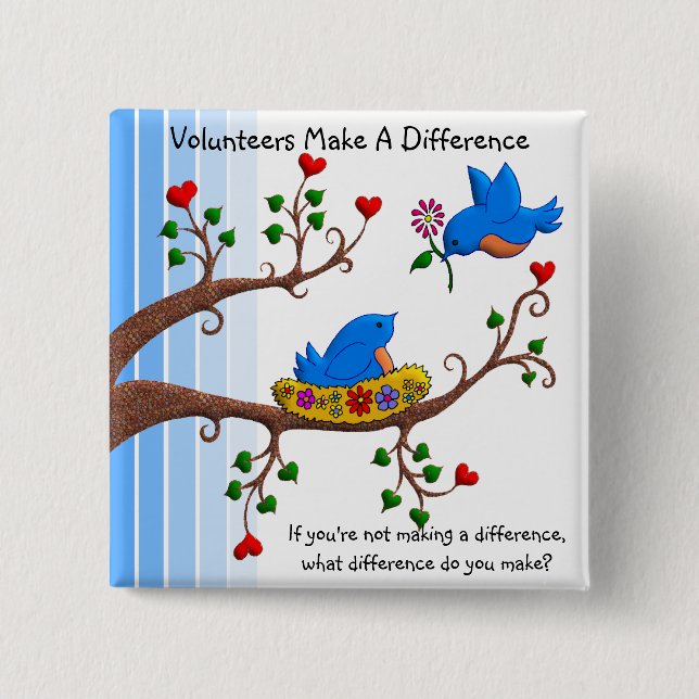 Volunteers Make A Difference 15 Cm Square Badge (Front)