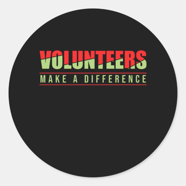 Volunteers Make A Difference Volunteering Rescue G Classic Round Sticker (Front)