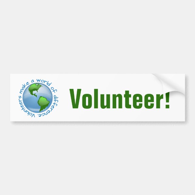 Volunteers Make a World of Difference Bumper Sticker (Front)
