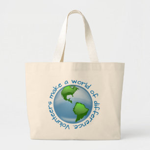 Volunteers Make a World of Difference Large Tote Bag