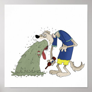Vomiting dog poster