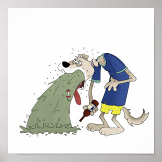 Vomiting dog poster