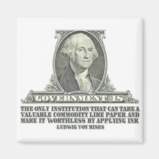 Von Mises on Paper Money Magnet (Front)
