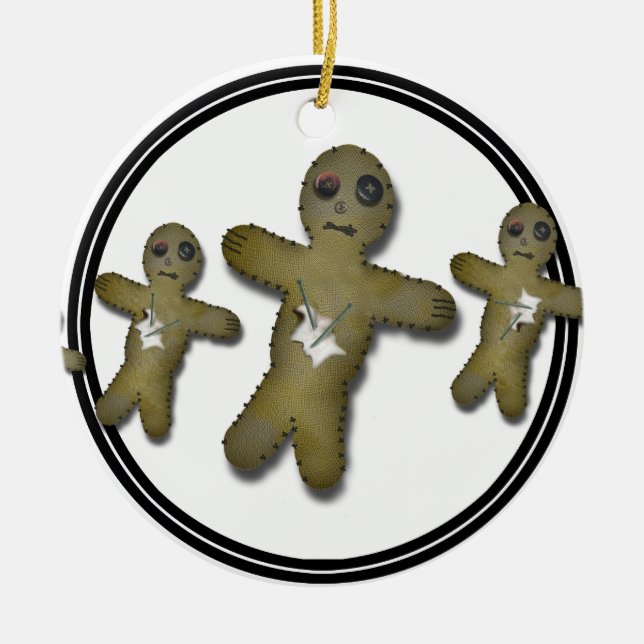 Voo Doo Doll Row Ceramic Tree Decoration (Front)