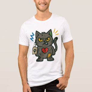 Voodoo Cat – Grumpy Charm Cartoon Design Tri-Blend Shirt