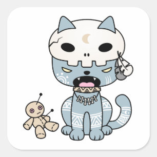 Voodoo Cat Square Sticker