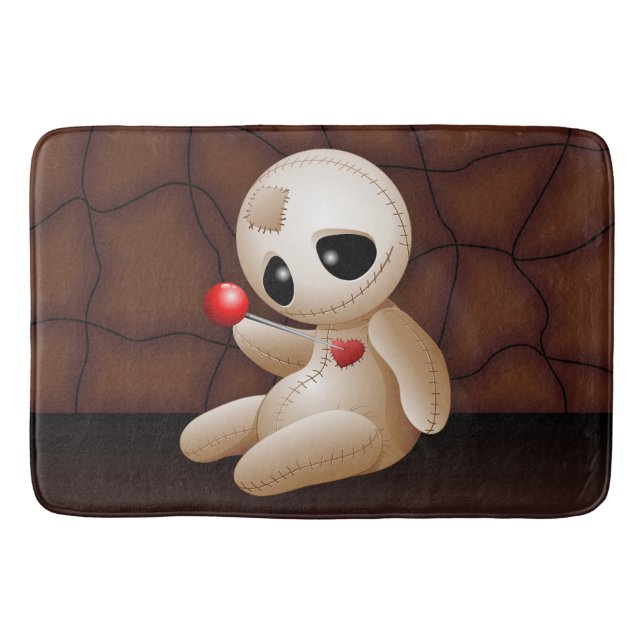 Voodoo Doll Cartoon in Love Bath Mat (Front)