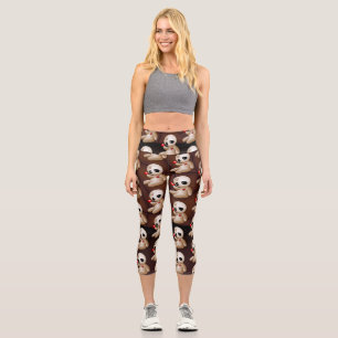 Voodoo Doll Cartoon in Love Capri Leggings