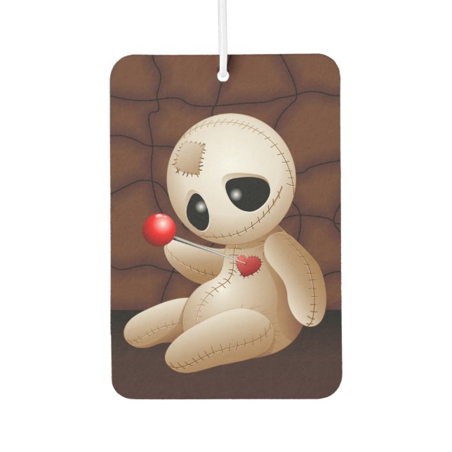 Voodoo Doll Cartoon in Love Car Air Freshener (Front)