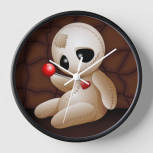 Voodoo Doll Cartoon in Love Clock