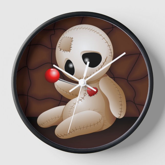 Voodoo Doll Cartoon in Love Clock (Front)