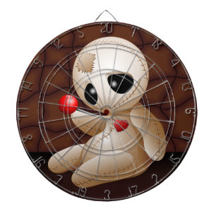 Voodoo Doll Cartoon in Love Dartboard