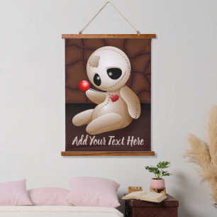 Voodoo Doll Cartoon in Love Hanging Tapestry