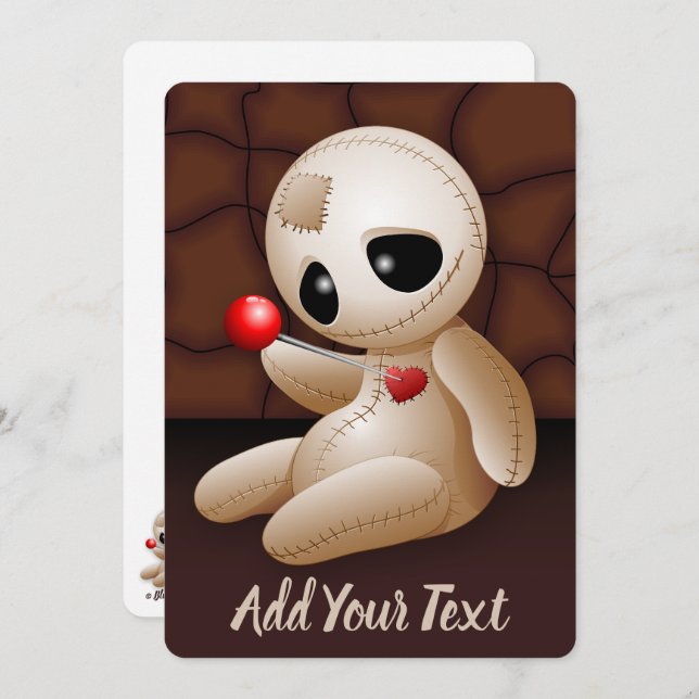 Voodoo Doll Cartoon in Love Holiday Card (Front/Back)