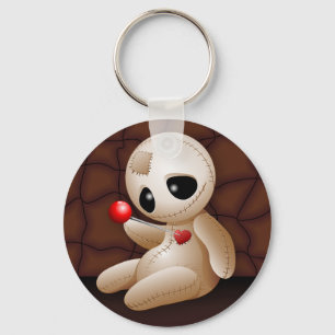 Voodoo Doll Cartoon in Love Key Ring