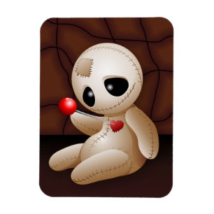 Voodoo Doll Cartoon in Love Magnet
