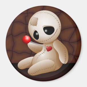 Voodoo Doll Cartoon in Love Magnet