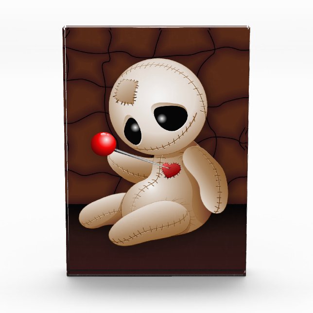 Voodoo Doll Cartoon in Love Photo Block (Front)