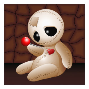 Voodoo Doll Cartoon in Love Photo Print