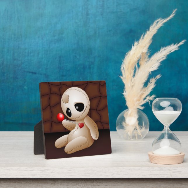 Voodoo Doll Cartoon in Love Plaque (Insitu)
