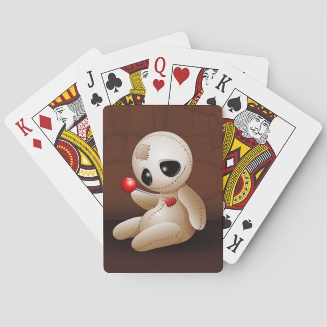 Voodoo Doll Cartoon in Love Playing Cards (Back)