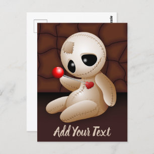 Voodoo Doll Cartoon in Love Postcard
