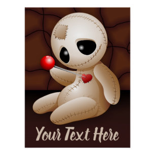 Voodoo Doll Cartoon in Love Poster