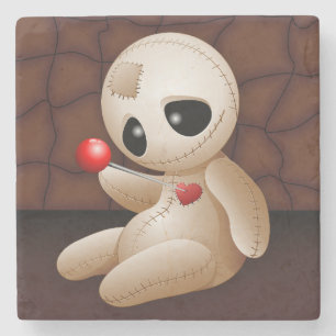 Voodoo Doll Cartoon in Love Stone Coaster