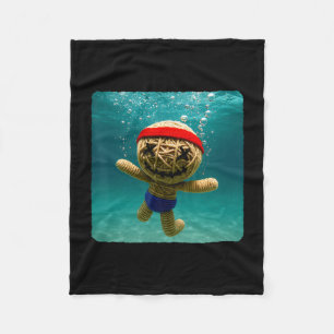 Voodoo Doll Diving Underwater Ocean Diver Swimming Fleece Blanket