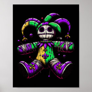 Voodoo Doll Mardi Gras Witch Outfit For Women Carn Poster