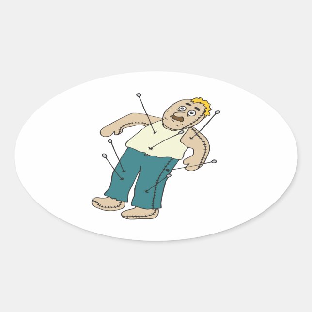 Voodoo Doll Oval Sticker (Front)
