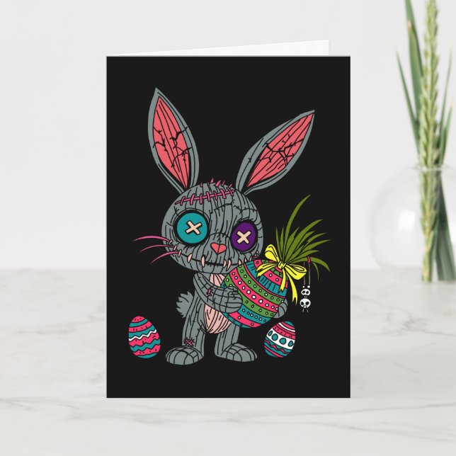 Voodoo Easter Bunny Holiday Card (Front)