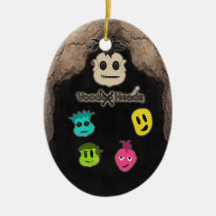 Voodoo Heads ~ Cave Ceramic Tree Decoration