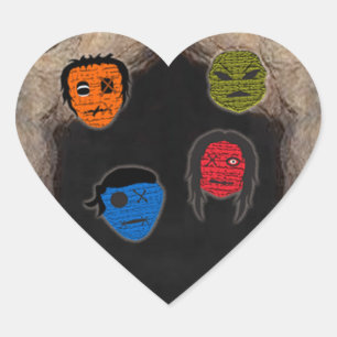 Voodoo Heads ~ Cave Heart Sticker