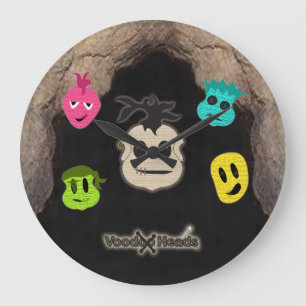 Voodoo Heads ~ Cave Large Clock