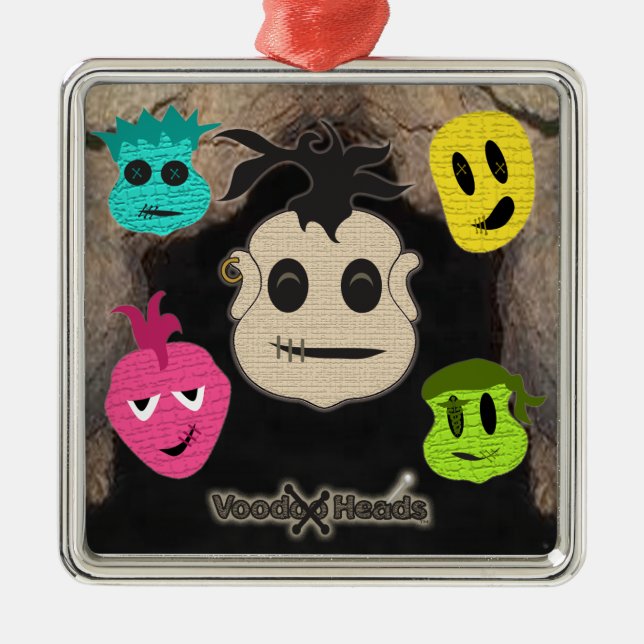 Voodoo Heads ~ Cave Metal Tree Decoration (Front)