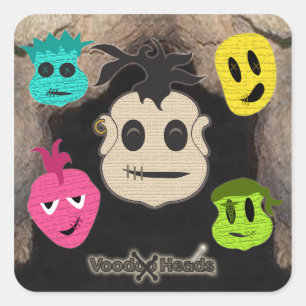 Voodoo Heads ~ Cave Square Sticker