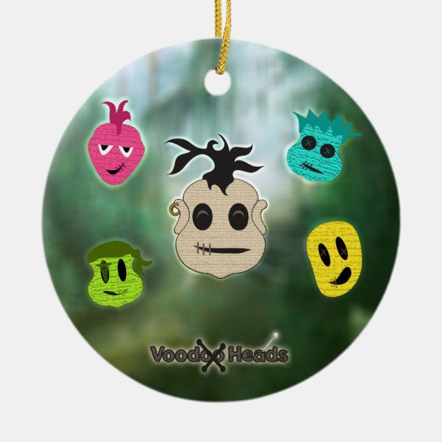 Voodoo Heads ~ Swamp Ceramic Ornament (Front)