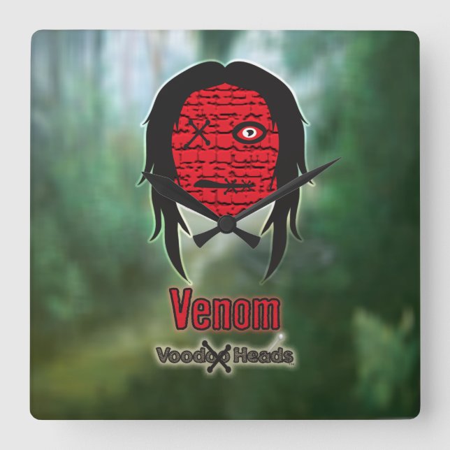 Voodoo Heads ~ Swamp Square Wall Clock (Front)