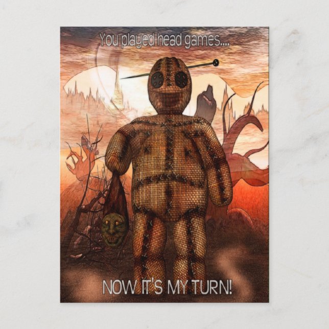 Voodoo-ing 1 "Head Games" FUNNY Postcard (Front)