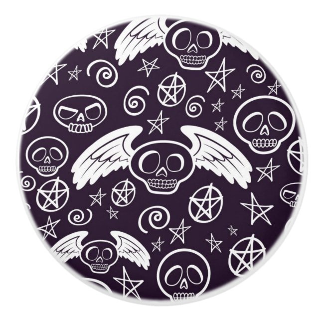 "Voodoo" Pattern Ceramic Knob (Front)