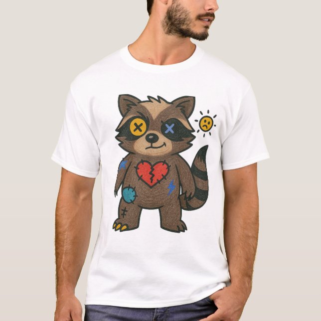 Voodoo Racoon Tee — Mischief Patched Up (Front)