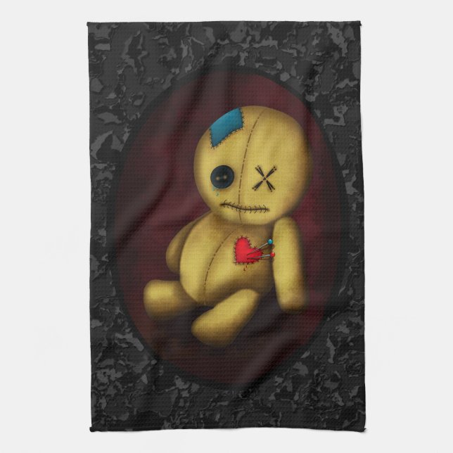 Voodoo Rag Doll Tea Towel (Vertical)