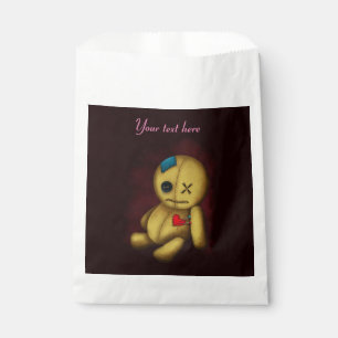 Voodoo Rag Doll with buttons Patches and Pins Favour Bag