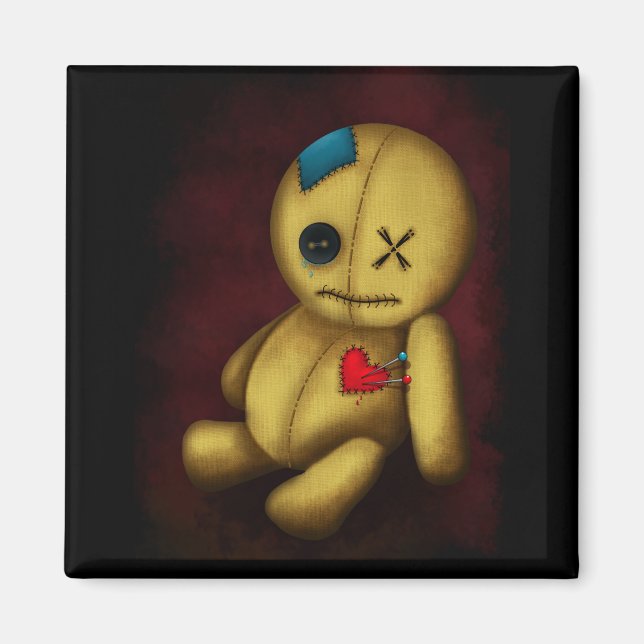 Voodoo Rag Doll with buttons Patches and Pins Magnet (Front)